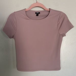 Express Body Contour Matte 90's Cropped Tee - Pink - Small